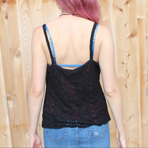 Y2K Black + Maroon Lace Tank 🐙 - Picture 7 of 9